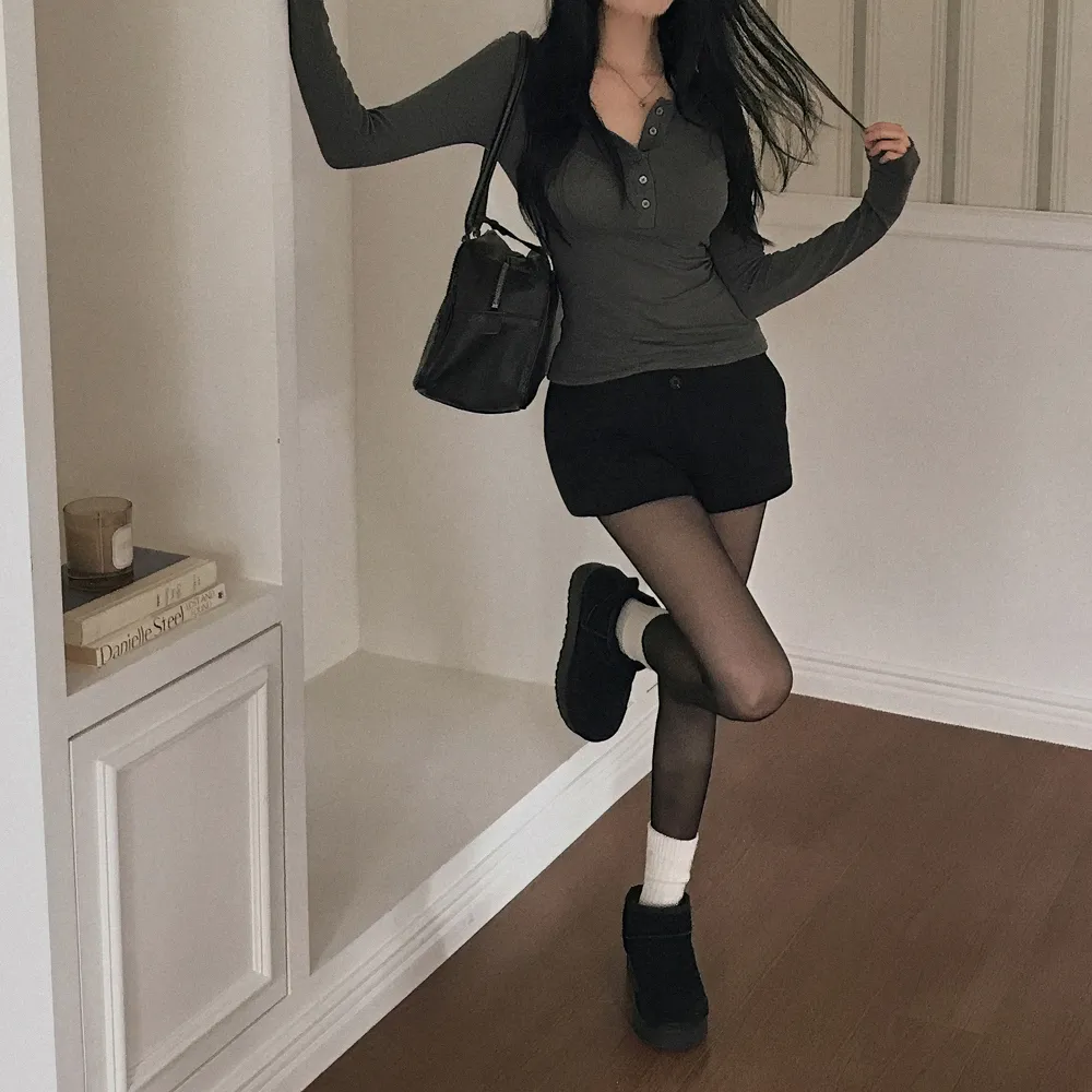 긴팔 티셔츠 모델 착용 이미지-S1L108