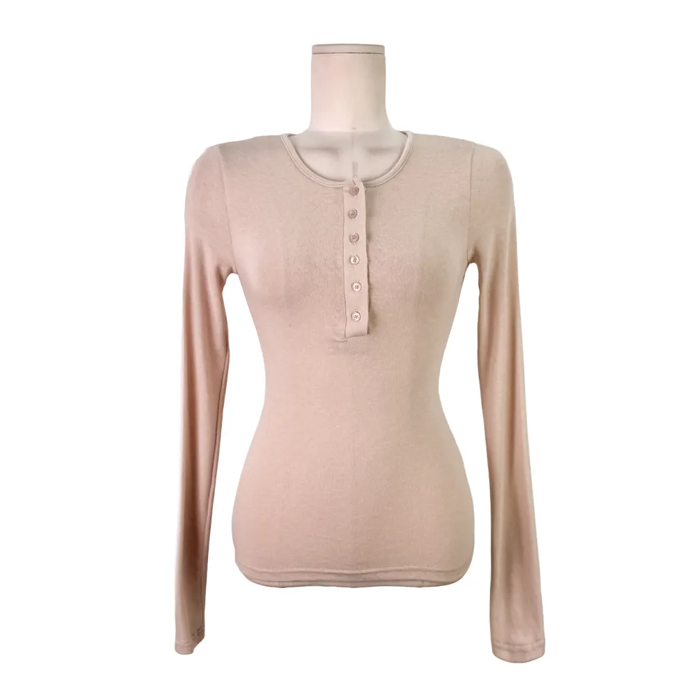 긴팔 티셔츠 크림 색상 이미지-S1L28