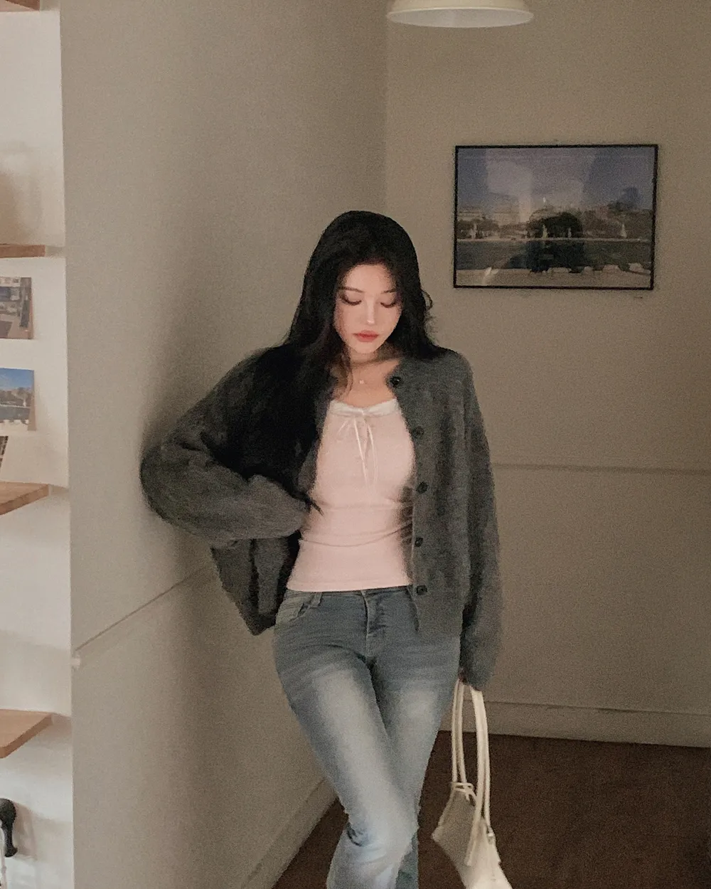 긴팔 티셔츠 모델 착용 이미지-S1L80