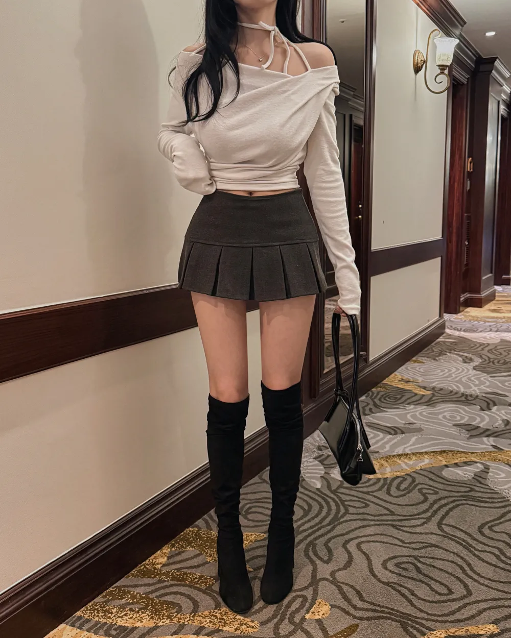 미니 스커트 모델 착용 이미지-S1L55