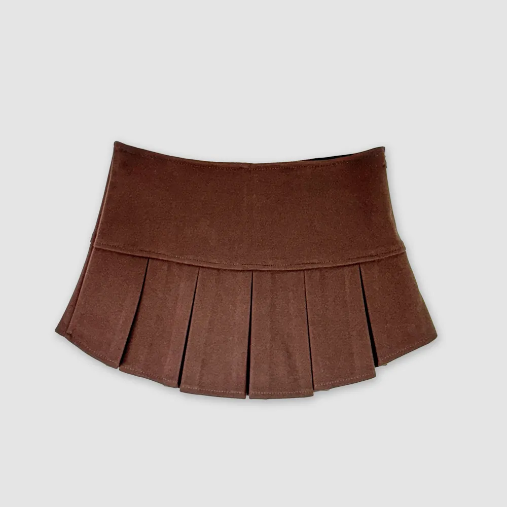 미니 스커트 브라운 색상 이미지-S1L19