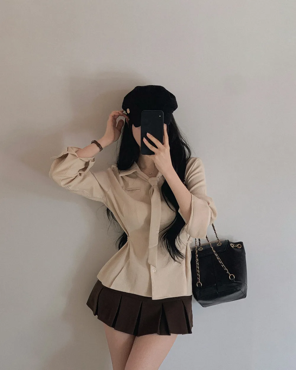 미니 스커트 모델 착용 이미지-S1L98