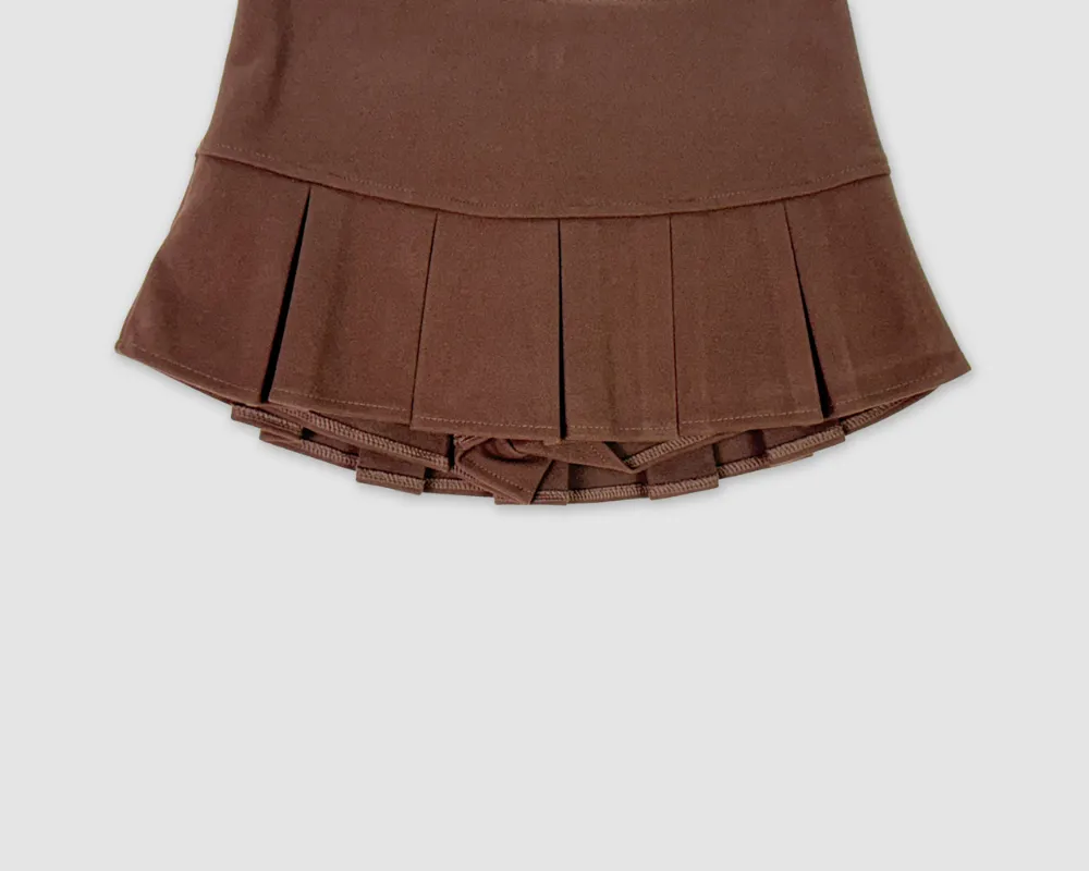 미니 스커트 브라운 색상 이미지-S1L28