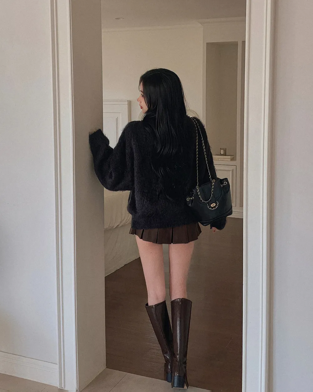 미니 스커트 모델 착용 이미지-S1L101