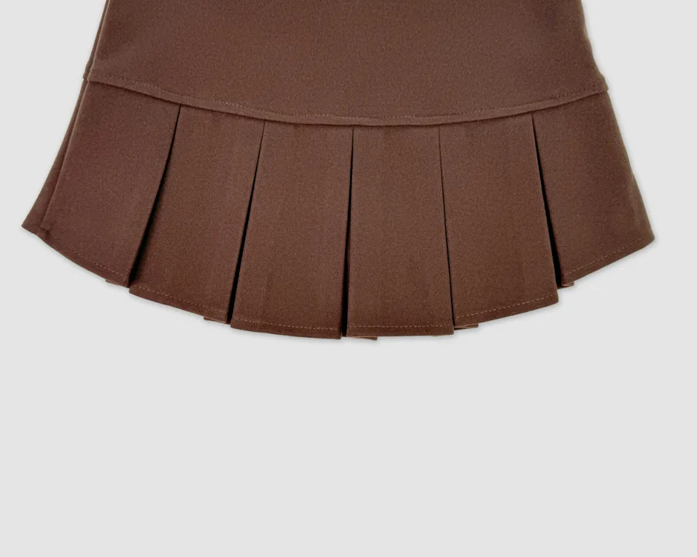 미니 스커트 브라운 색상 이미지-S1L23