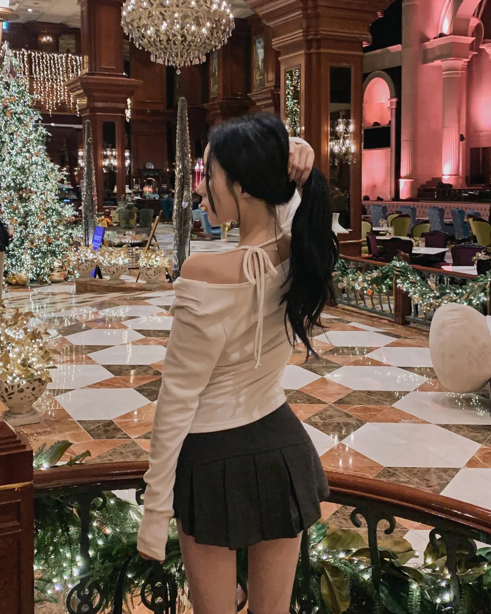 미니 스커트 모델 착용 이미지-S1L69