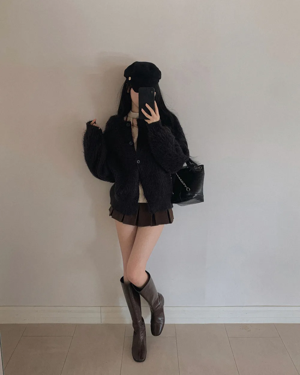 미니 스커트 모델 착용 이미지-S1L95