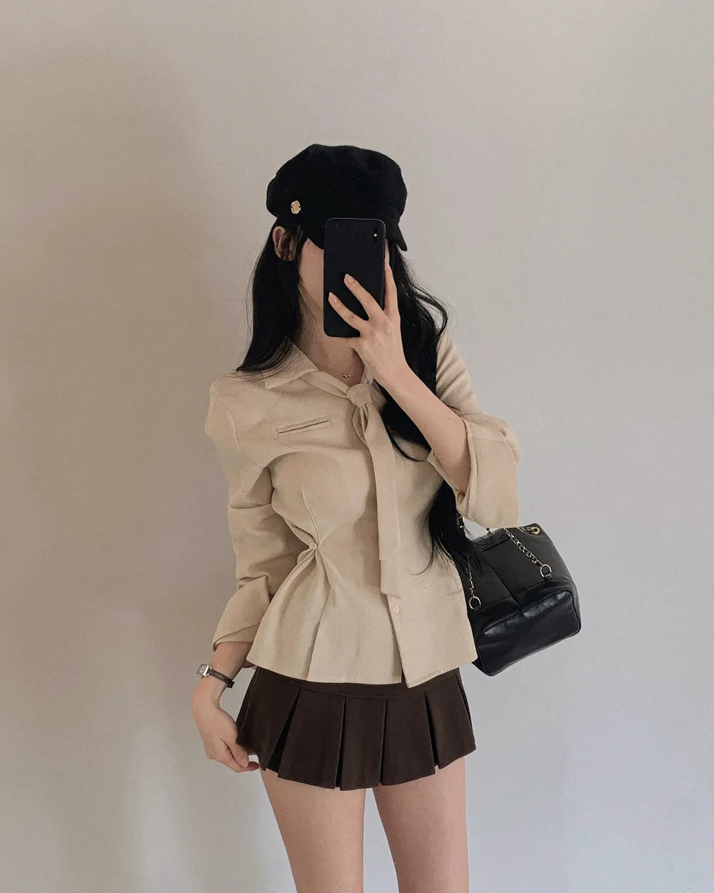 미니 스커트 모델 착용 이미지-S1L79