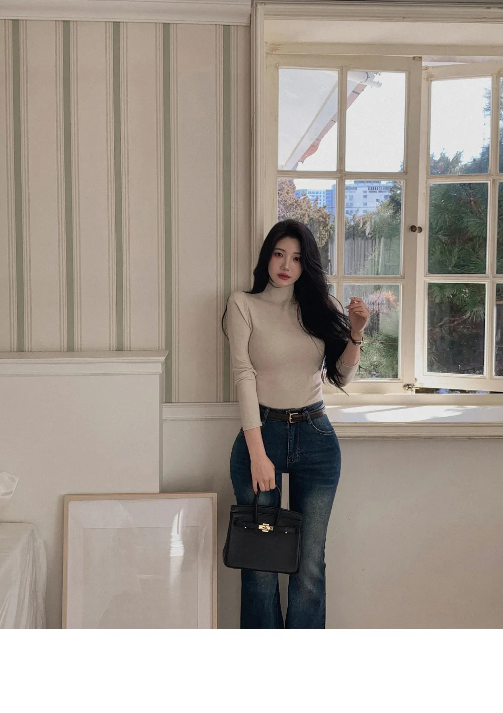 코트 모델 착용 이미지-S1L116