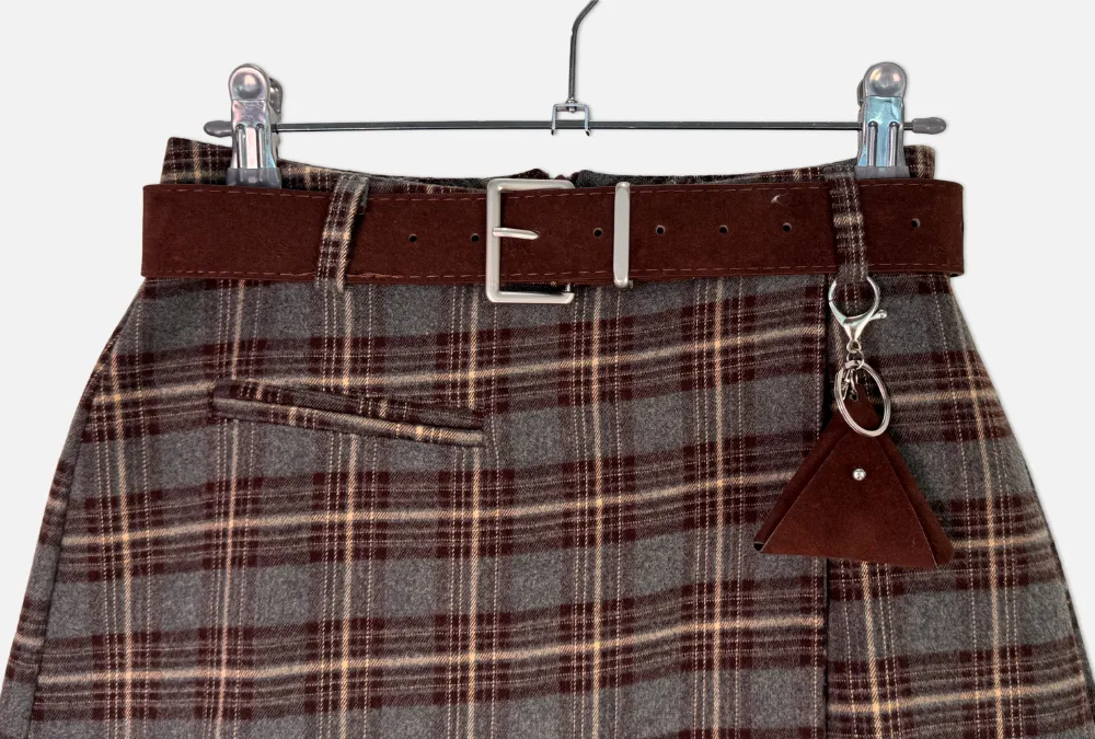 미니 스커트 버건디 색상 이미지-S2L6