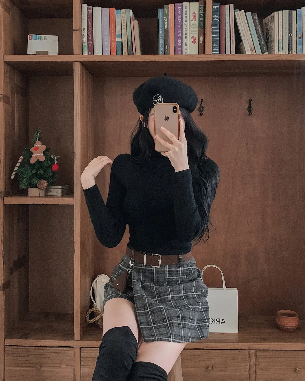 미니 스커트 모델 착용 이미지-S1L44