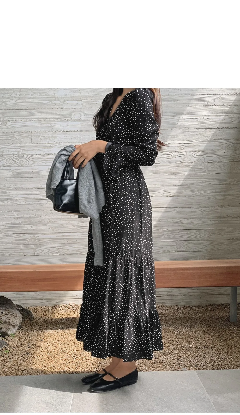 레블린_긴팔 도트롱원피스