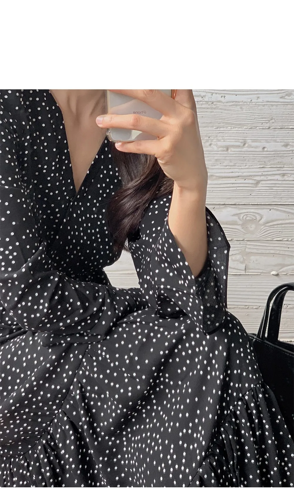 레블린_긴팔 도트롱원피스