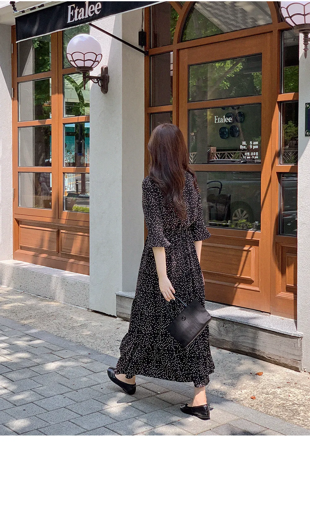 ドットパターンマキシ丈ラップワンピース