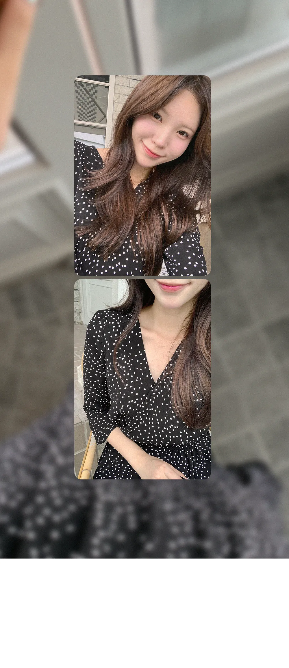 ドットパターンマキシ丈ラップワンピース