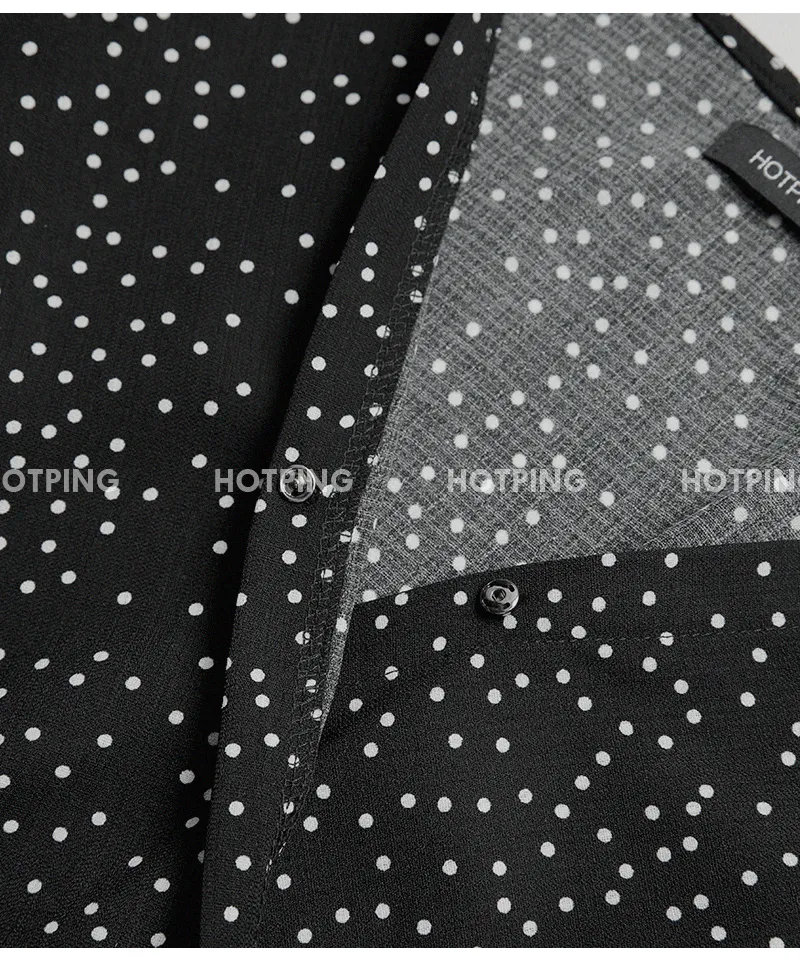 ドットパターンマキシ丈ラップワンピース