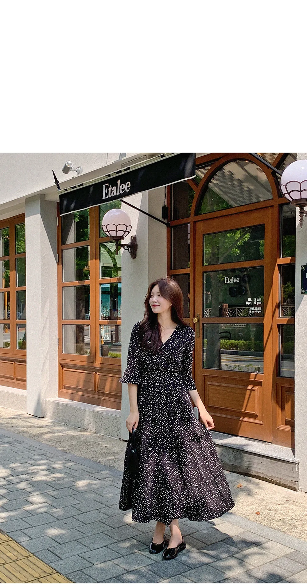 ドットパターンマキシ丈ラップワンピース