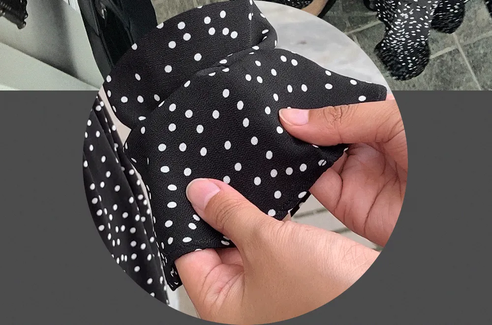 ドットパターンマキシ丈ラップワンピース