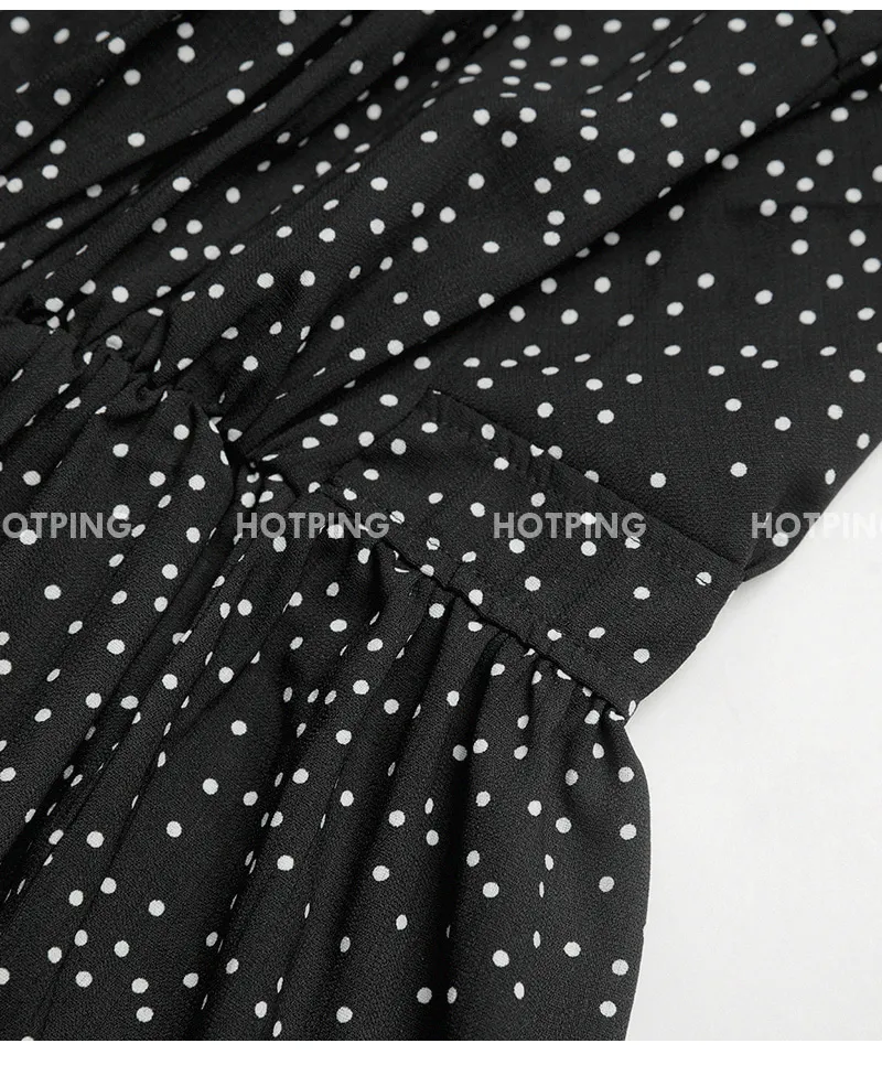 ドットパターンマキシ丈ラップワンピース