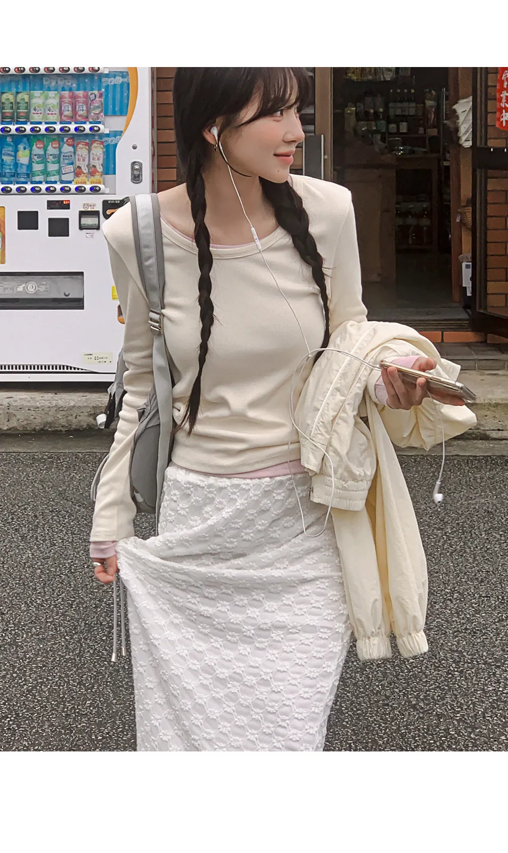 이지골지_유넥 골지 긴팔티셔츠