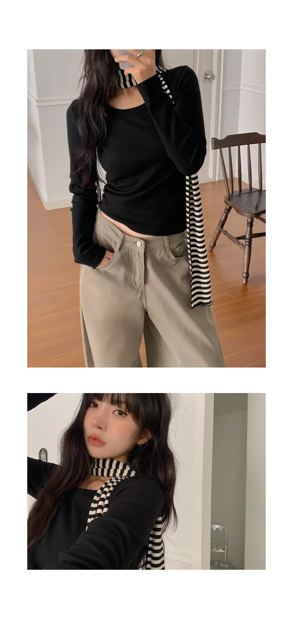 이지골지_유넥 골지 긴팔티셔츠