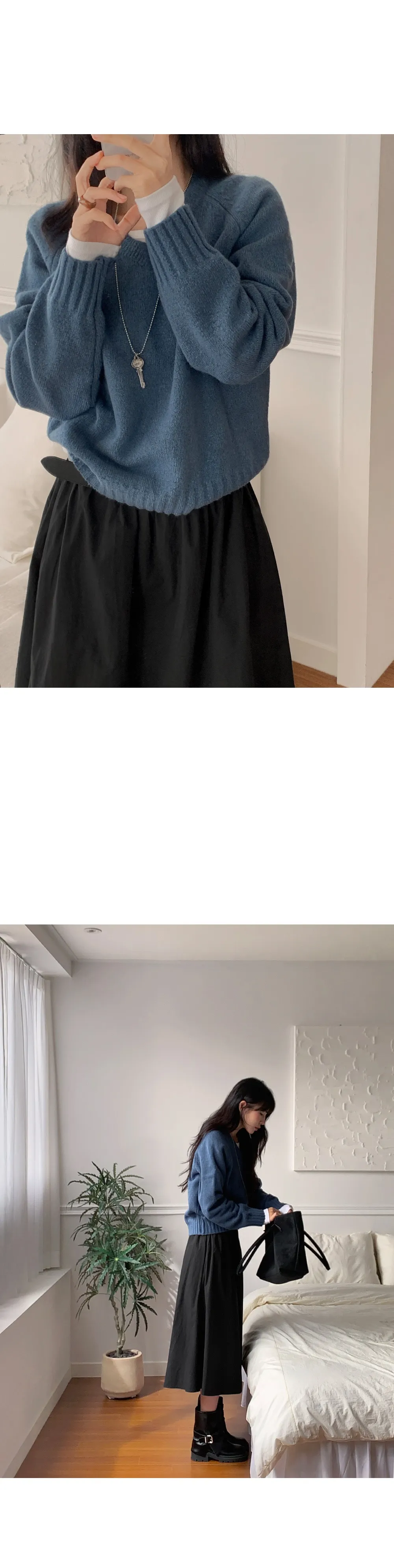 이지골지_유넥 골지 긴팔티셔츠