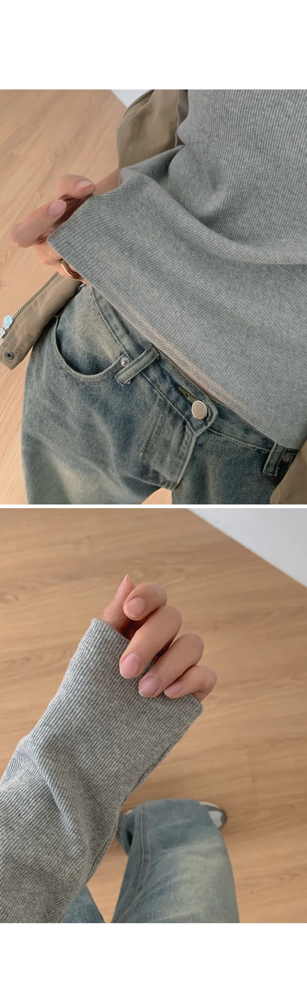 이지골지_유넥 골지 긴팔티셔츠