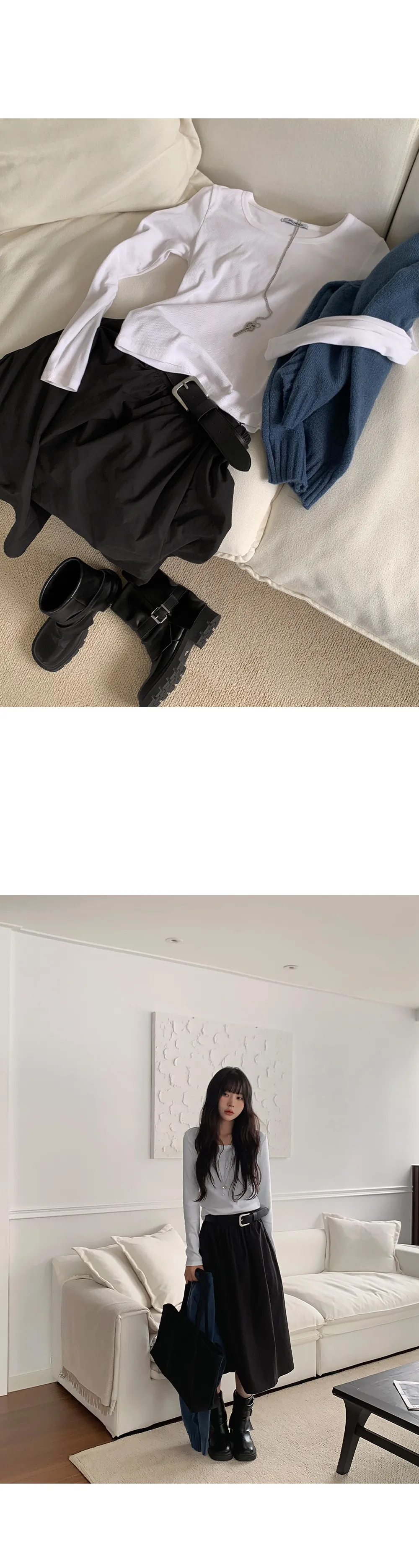 이지골지_유넥 골지 긴팔티셔츠