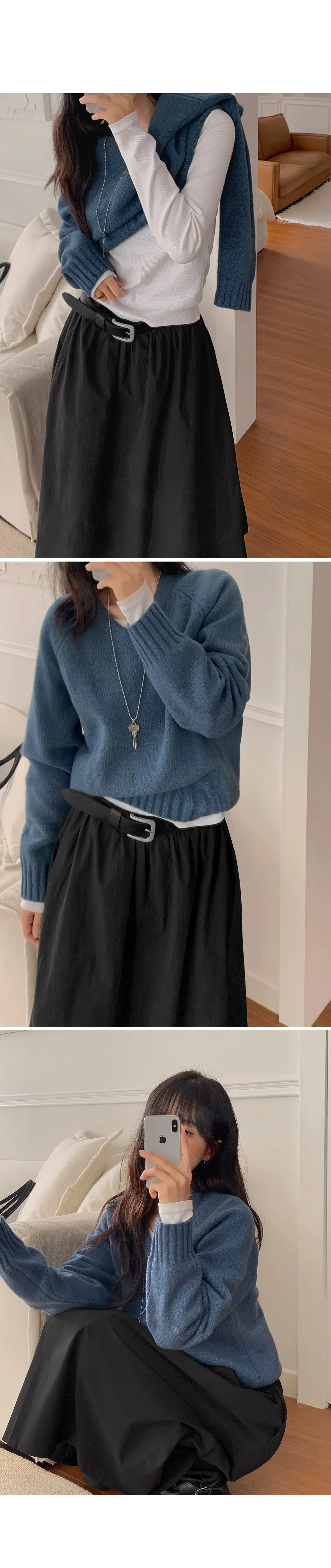 이지골지_유넥 골지 긴팔티셔츠