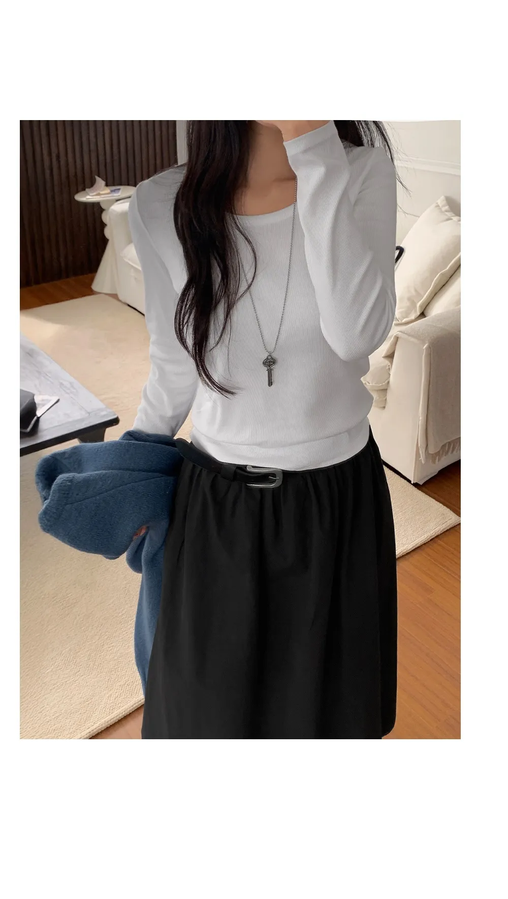 이지골지_유넥 골지 긴팔티셔츠