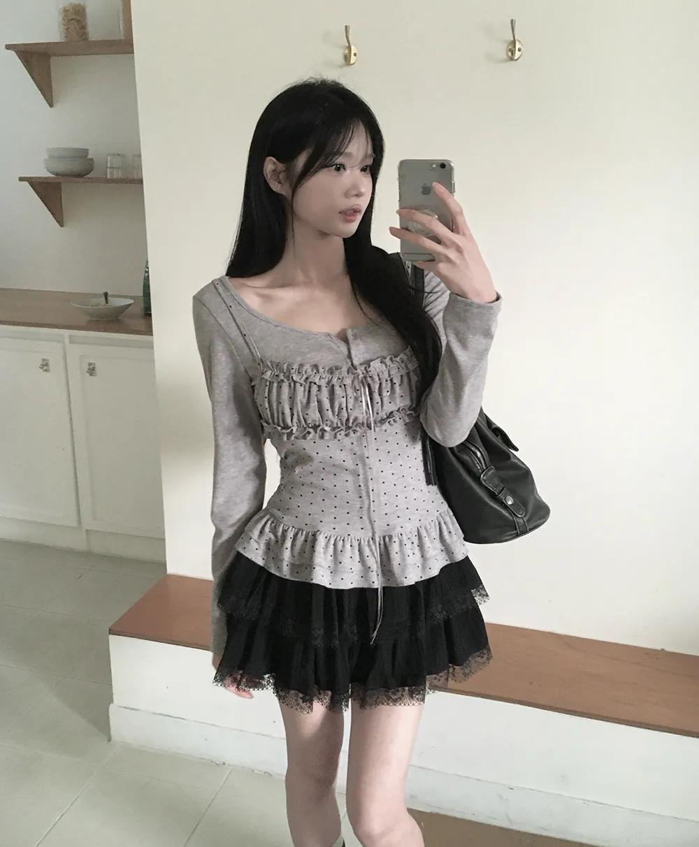 미니 스커트 모델 착용 이미지-S3L46