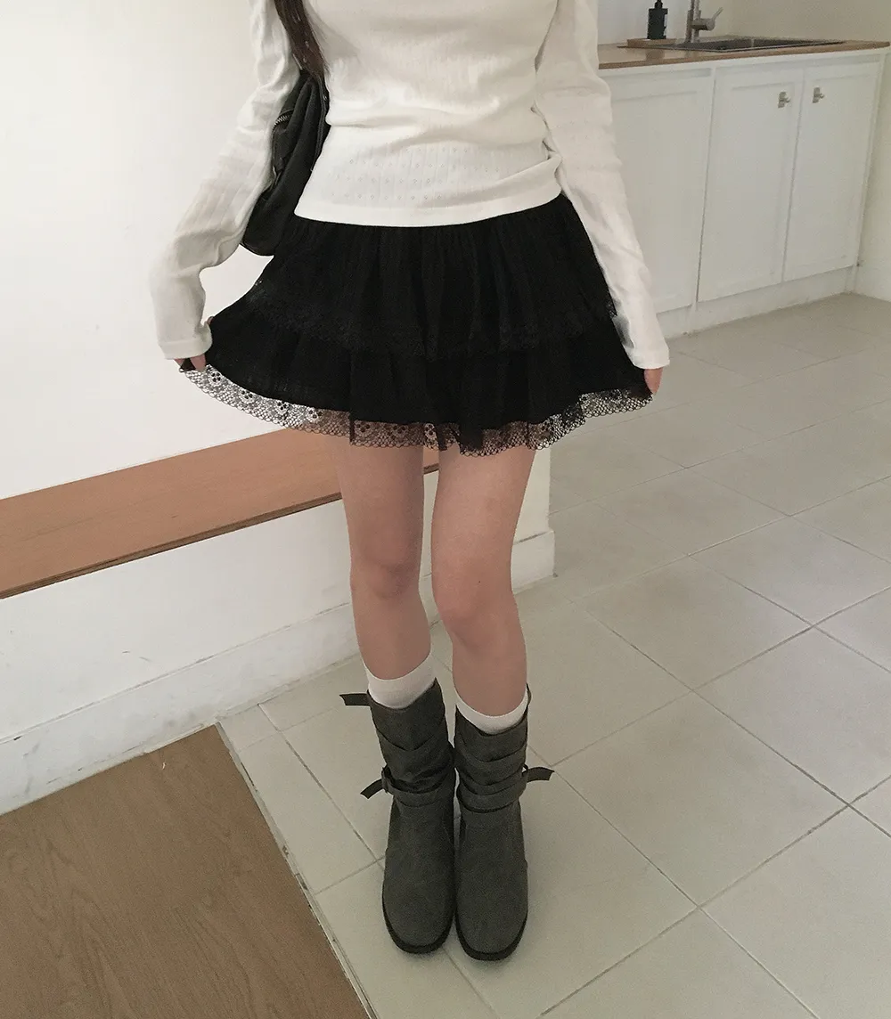 미니 스커트 모델 착용 이미지-S3L35