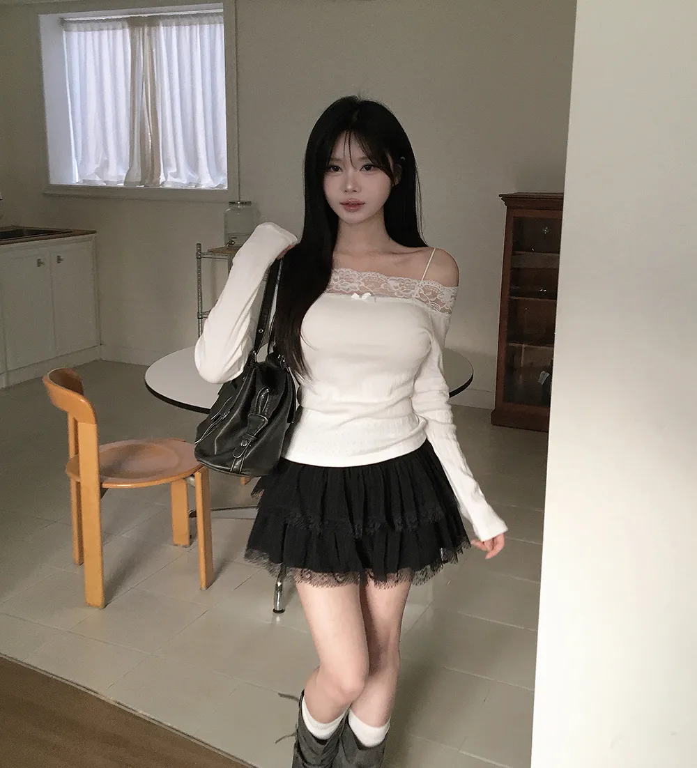 미니 스커트 모델 착용 이미지-S3L39