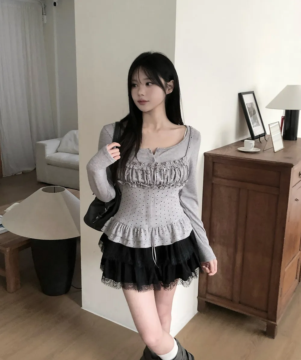 미니 스커트 모델 착용 이미지-S3L44