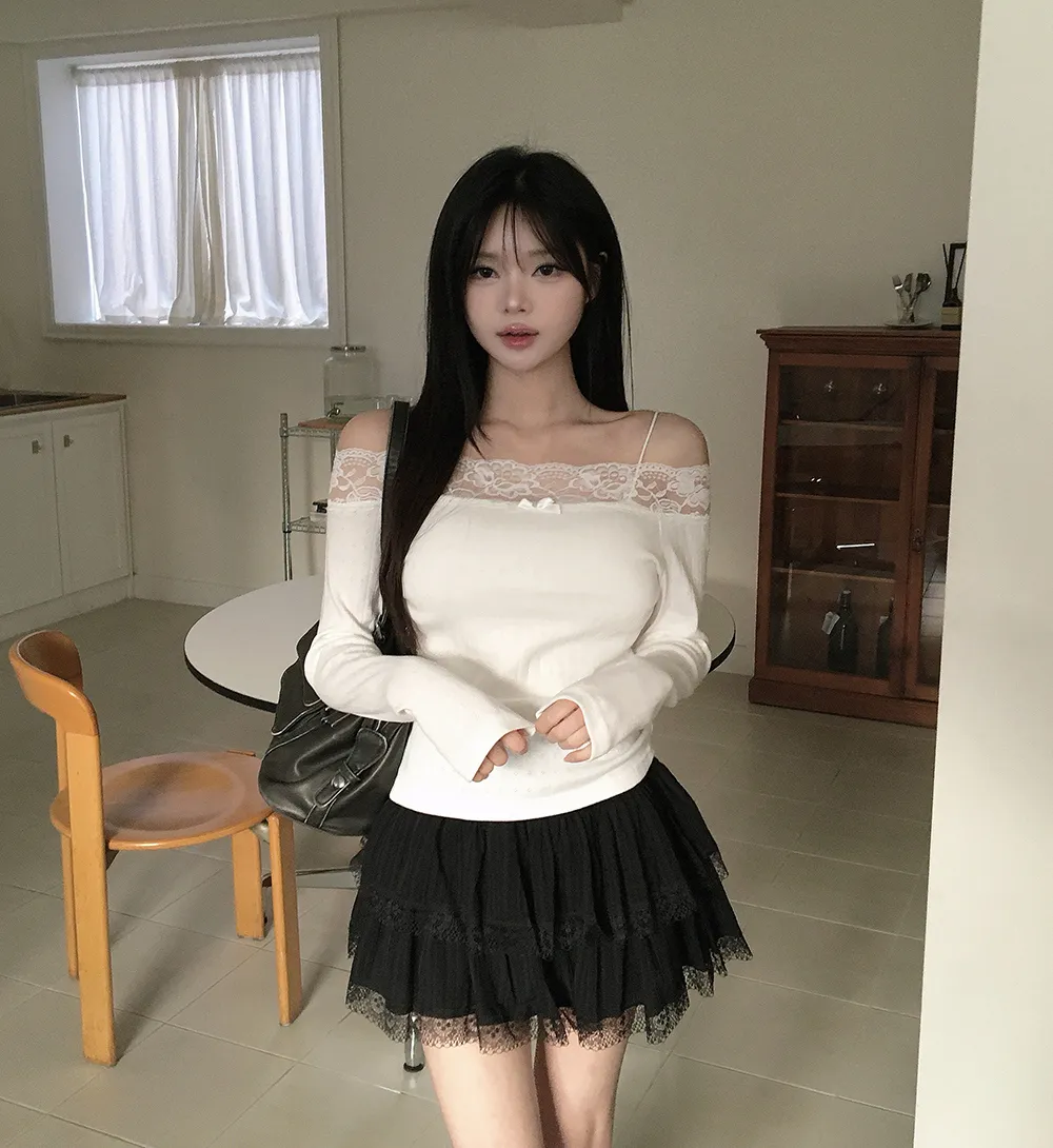 미니 스커트 모델 착용 이미지-S3L40