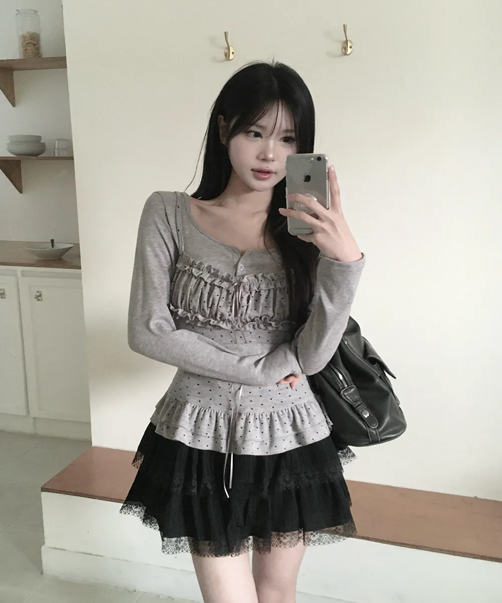 미니 스커트 모델 착용 이미지-S3L47