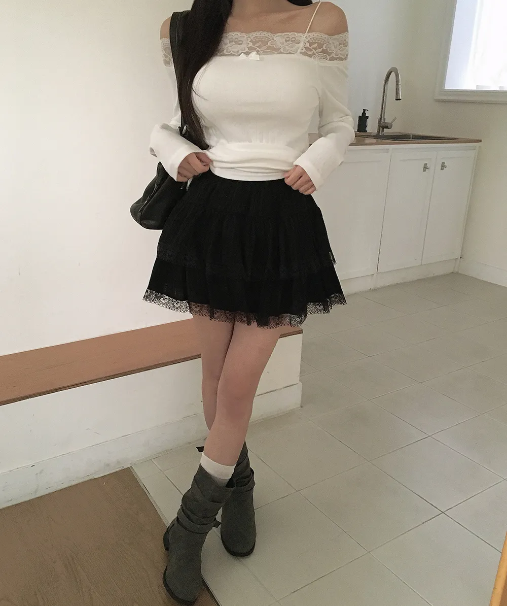 미니 스커트 모델 착용 이미지-S3L34