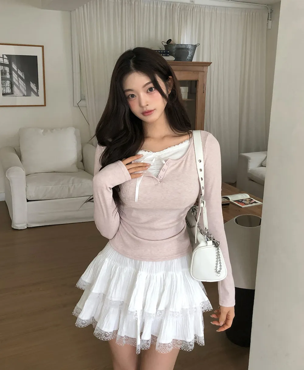 미니 스커트 모델 착용 이미지-S3L14