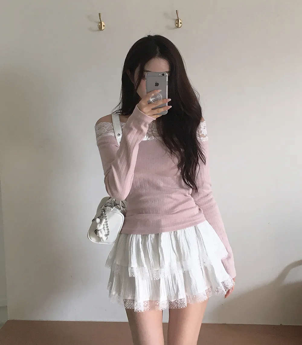 미니 스커트 모델 착용 이미지-S3L20