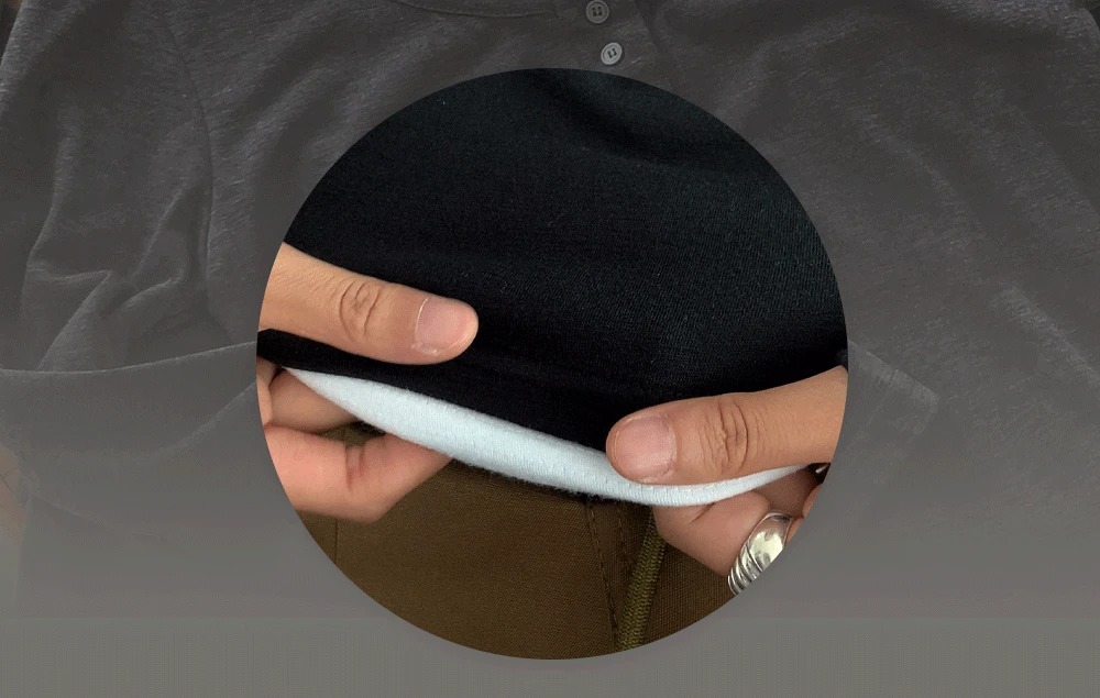 위타임_버튼 레이어드 긴팔 티셔츠 