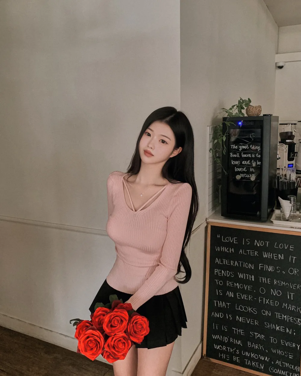 긴팔 티셔츠 모델 착용 이미지-S2L39