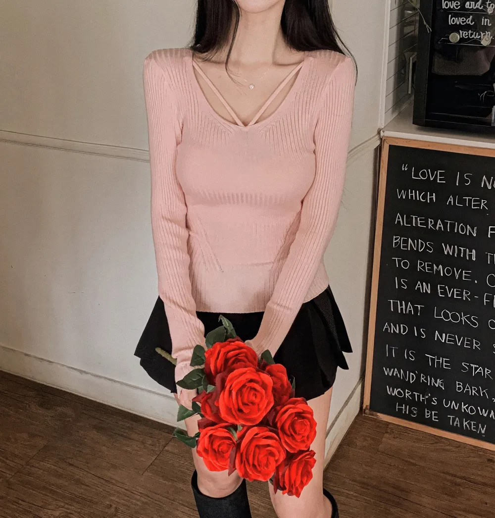 긴팔 티셔츠 모델 착용 이미지-S2L57