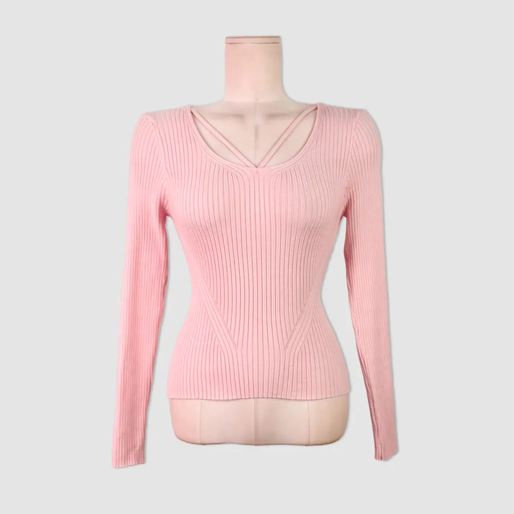 긴팔 티셔츠 베이비핑크 색상 이미지-S1L21