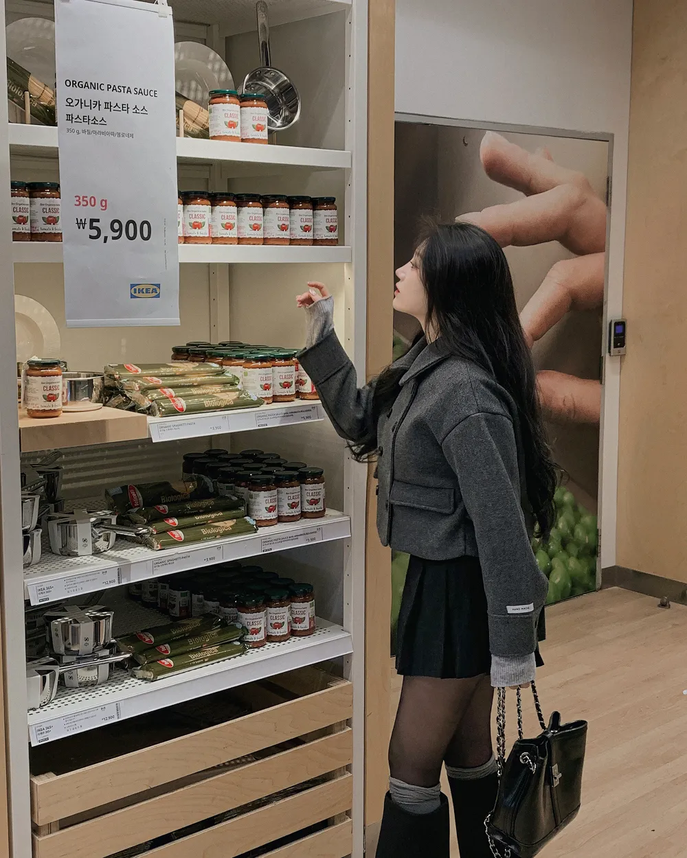 긴팔 티셔츠 모델 착용 이미지-S1L67