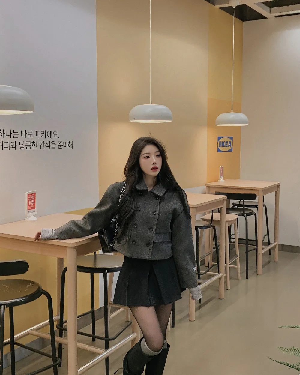 긴팔 티셔츠 모델 착용 이미지-S1L64