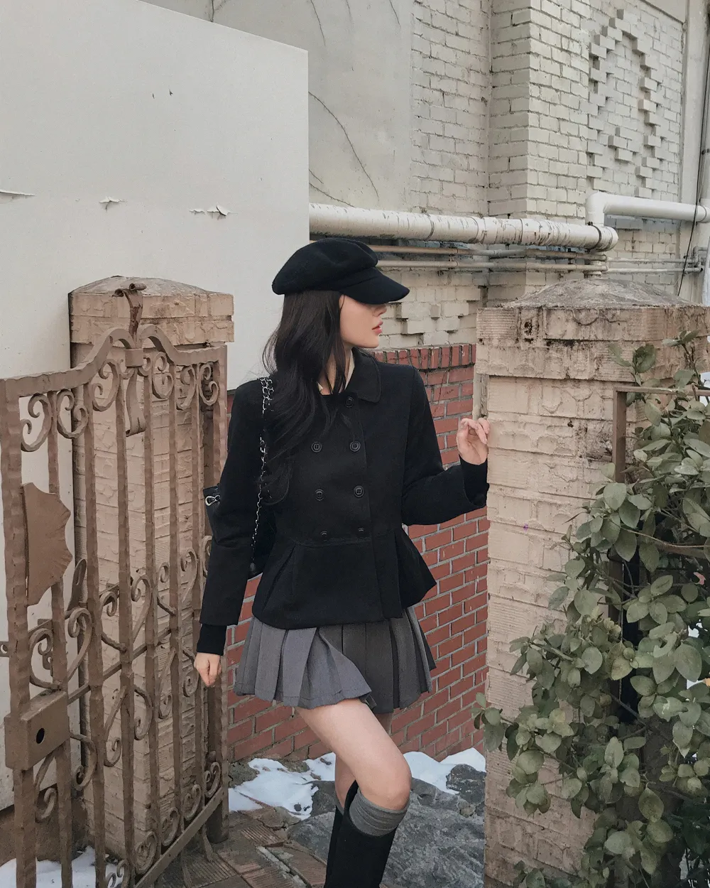 미니 스커트 모델 착용 이미지-S1L50