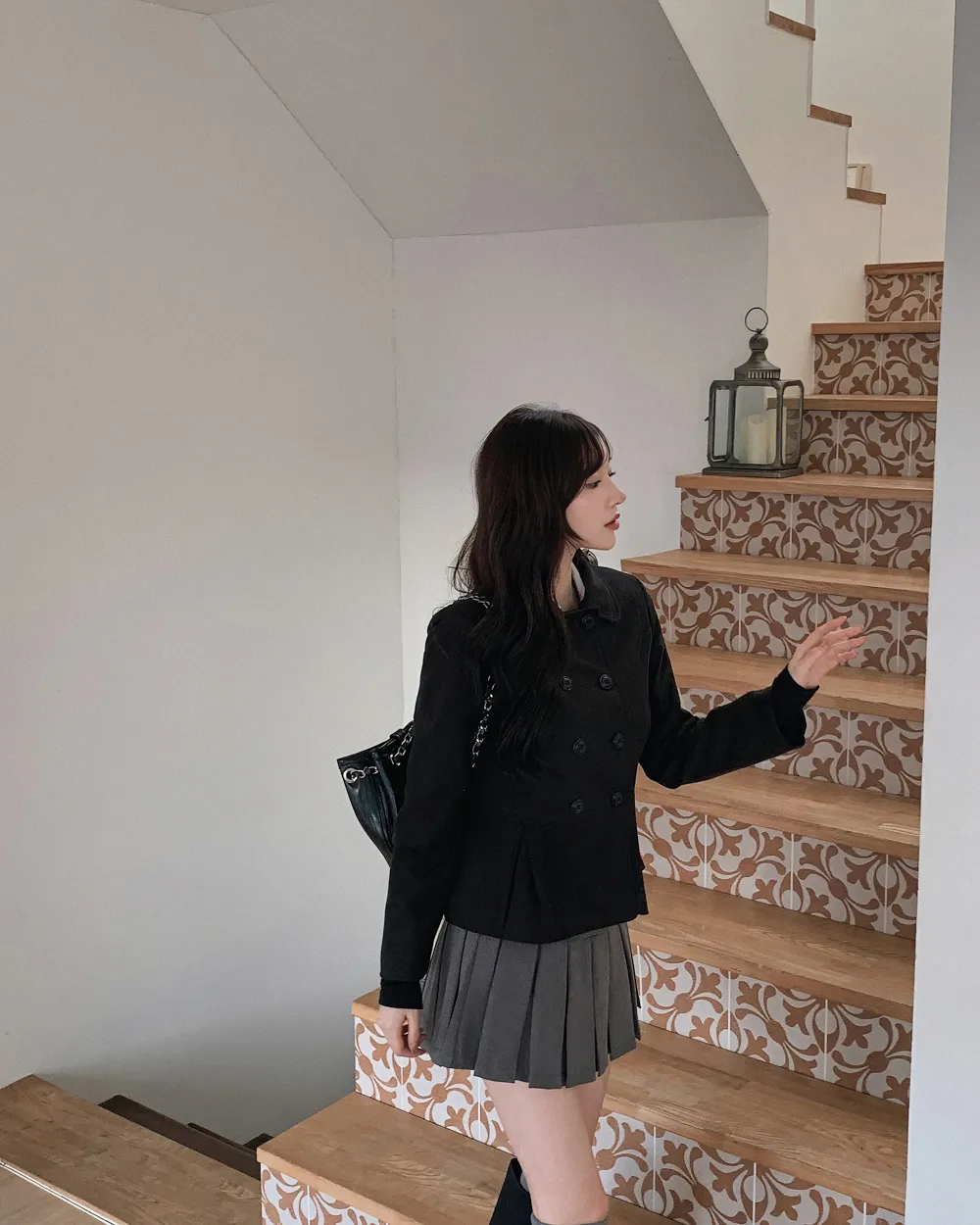 미니 스커트 모델 착용 이미지-S1L70