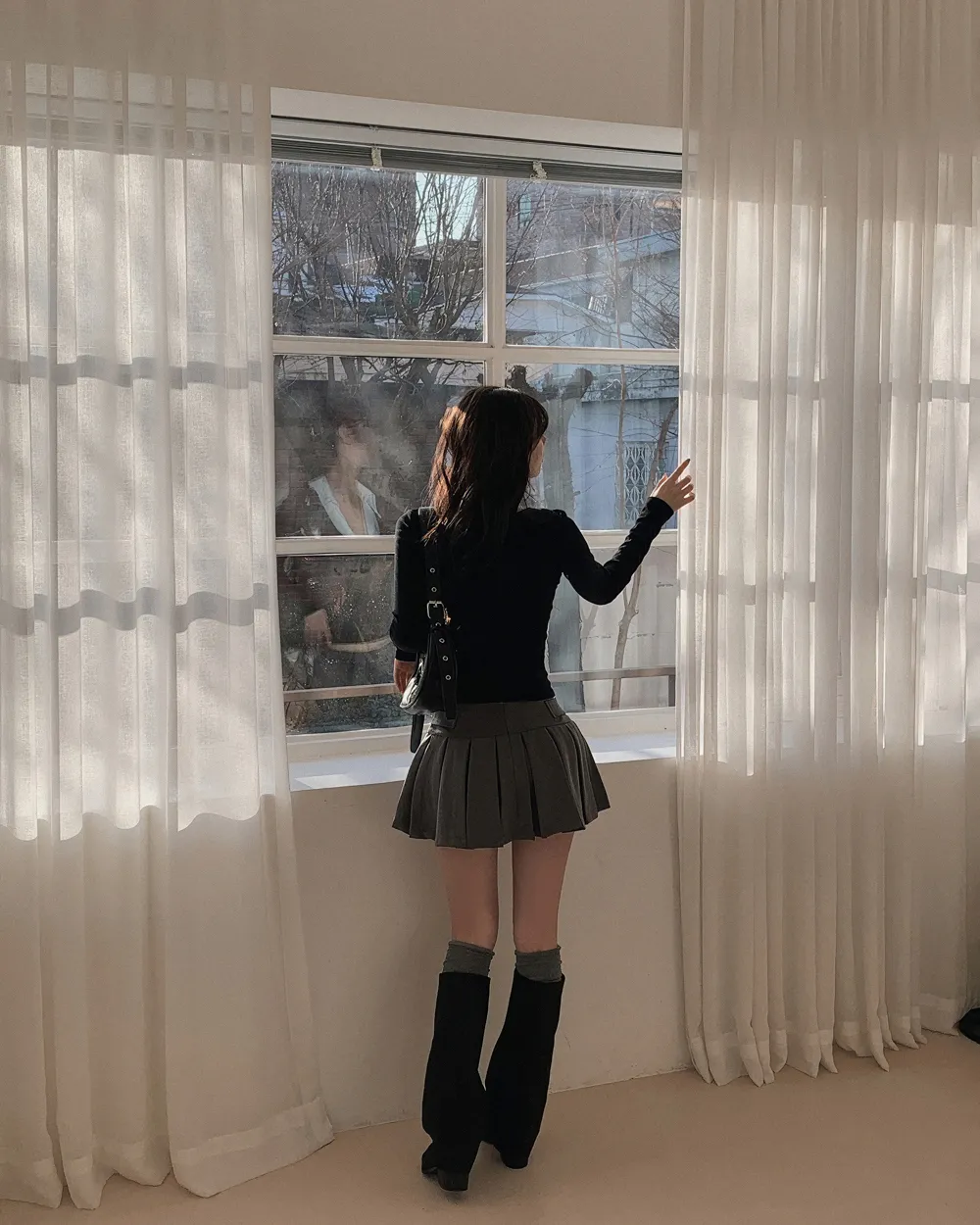 미니 스커트 모델 착용 이미지-S1L25