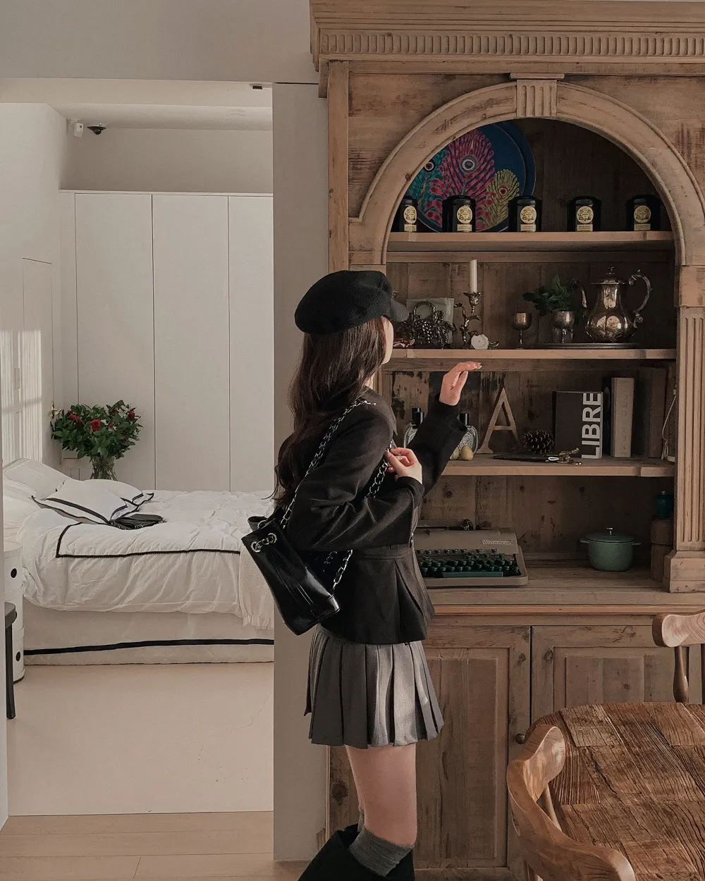 미니 스커트 모델 착용 이미지-S1L68