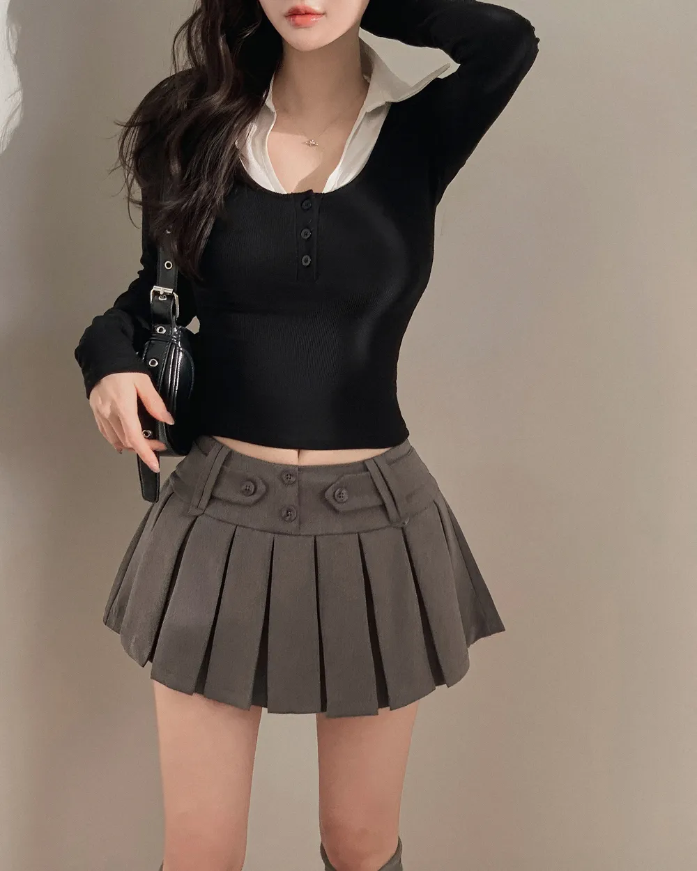 미니 스커트 모델 착용 이미지-S1L16